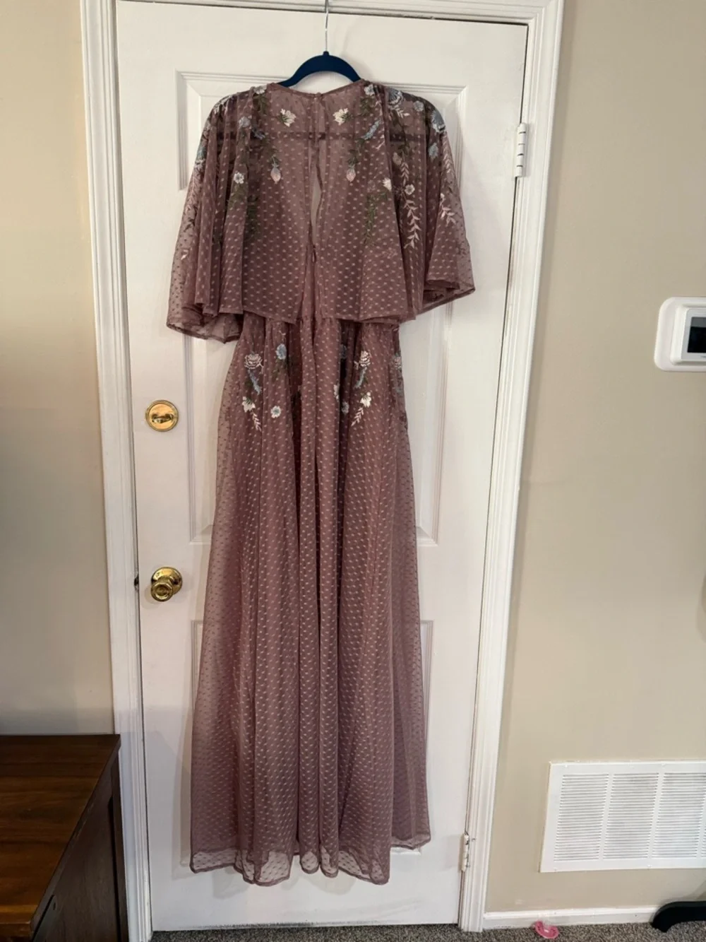 ASOS Dusty Mauve Lace Floral Dress - Picture 7 of 10